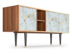 Móvel De Tv| Mueble de TV - 150х69х41 cm - T5 - Golden Waves, Nogueira Castanho