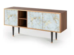 Móvel De Tv| Mueble de TV - 150х69х41 cm - T5 - Golden Waves, Nogueira Castanho