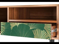 Hot Mueble de TV - 115х59х48 cm - T3 - Gold Ginkgo, Nogueira Castanho