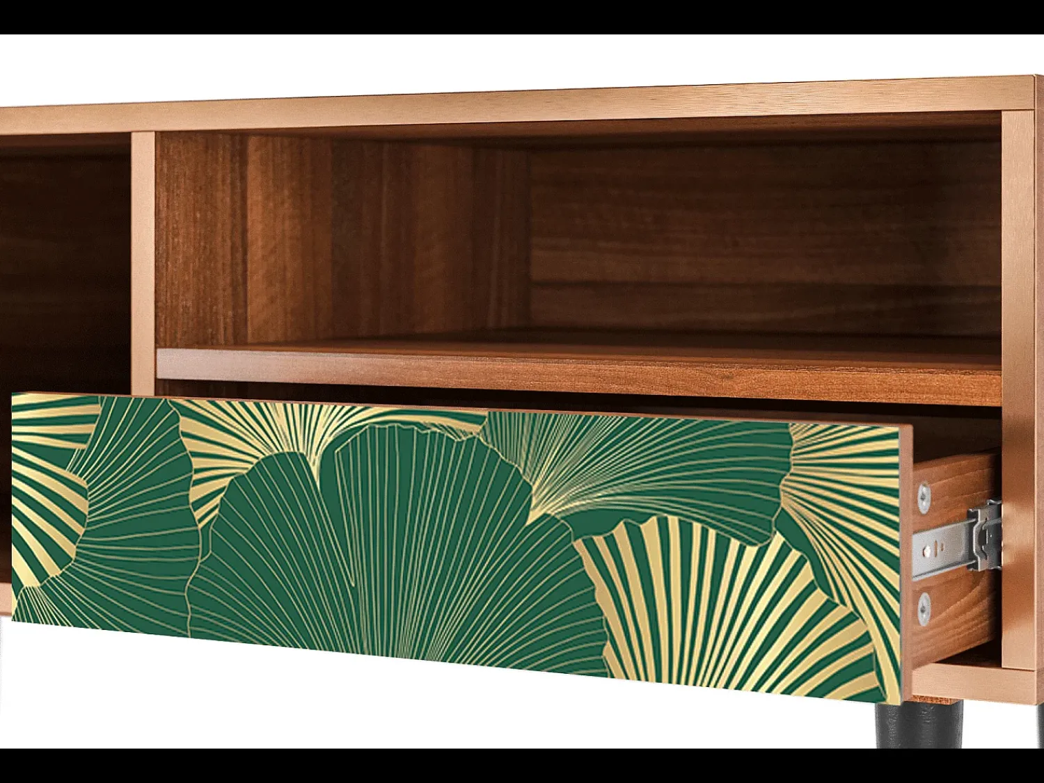 Hot Mueble de TV - 115х59х48 cm - T3 - Gold Ginkgo, Nogueira Castanho