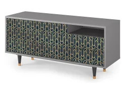 Best Mueble de TV - 125х56х41 cm - T7 - Golden Empire, Cinza Cinzento