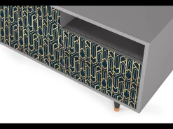 Best Mueble de TV - 125х56х41 cm - T7 - Golden Empire, Cinza Cinzento