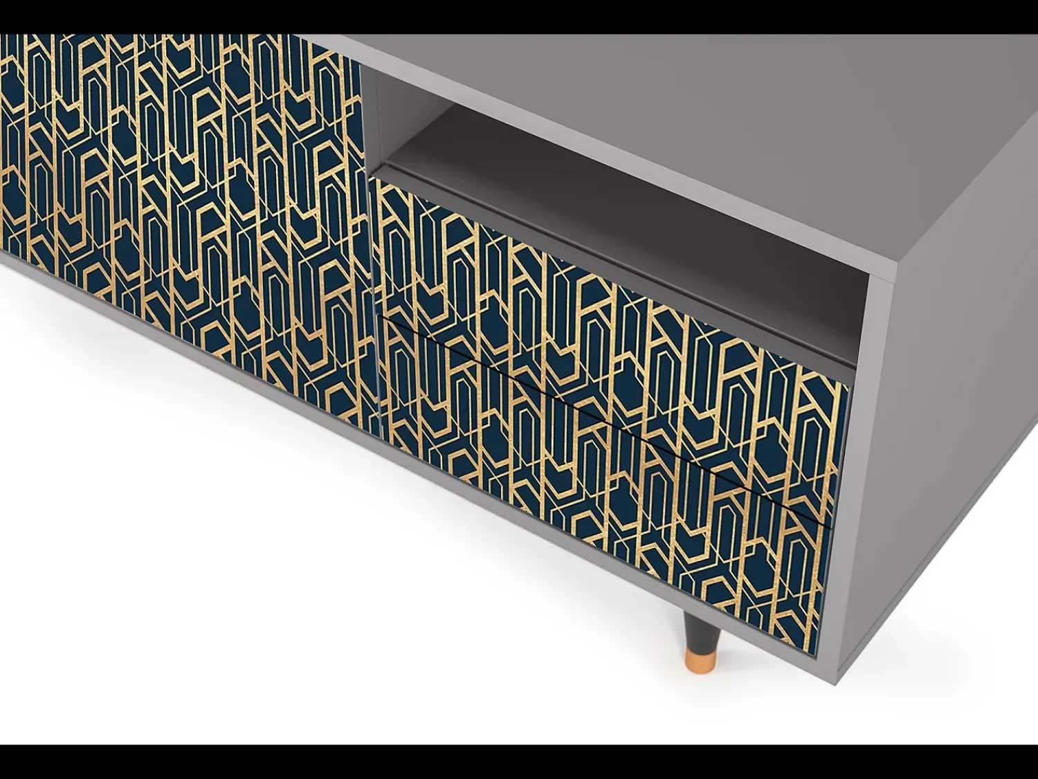 Best Mueble de TV - 125х56х41 cm - T7 - Golden Empire, Cinza Cinzento