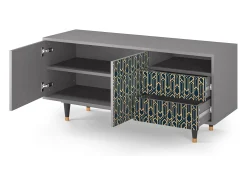 Best Mueble de TV - 125х56х41 cm - T7 - Golden Empire, Cinza Cinzento