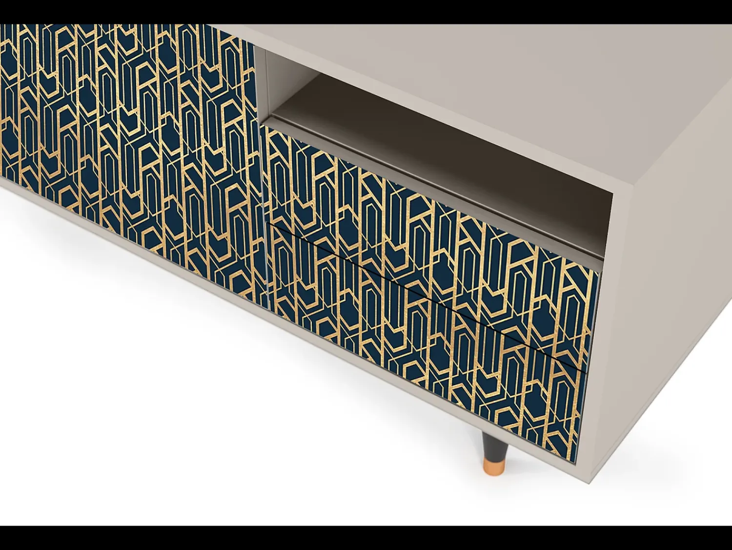 New Mueble de TV - 125х56х41 cm - T7 - Golden Empire, Areia Bege