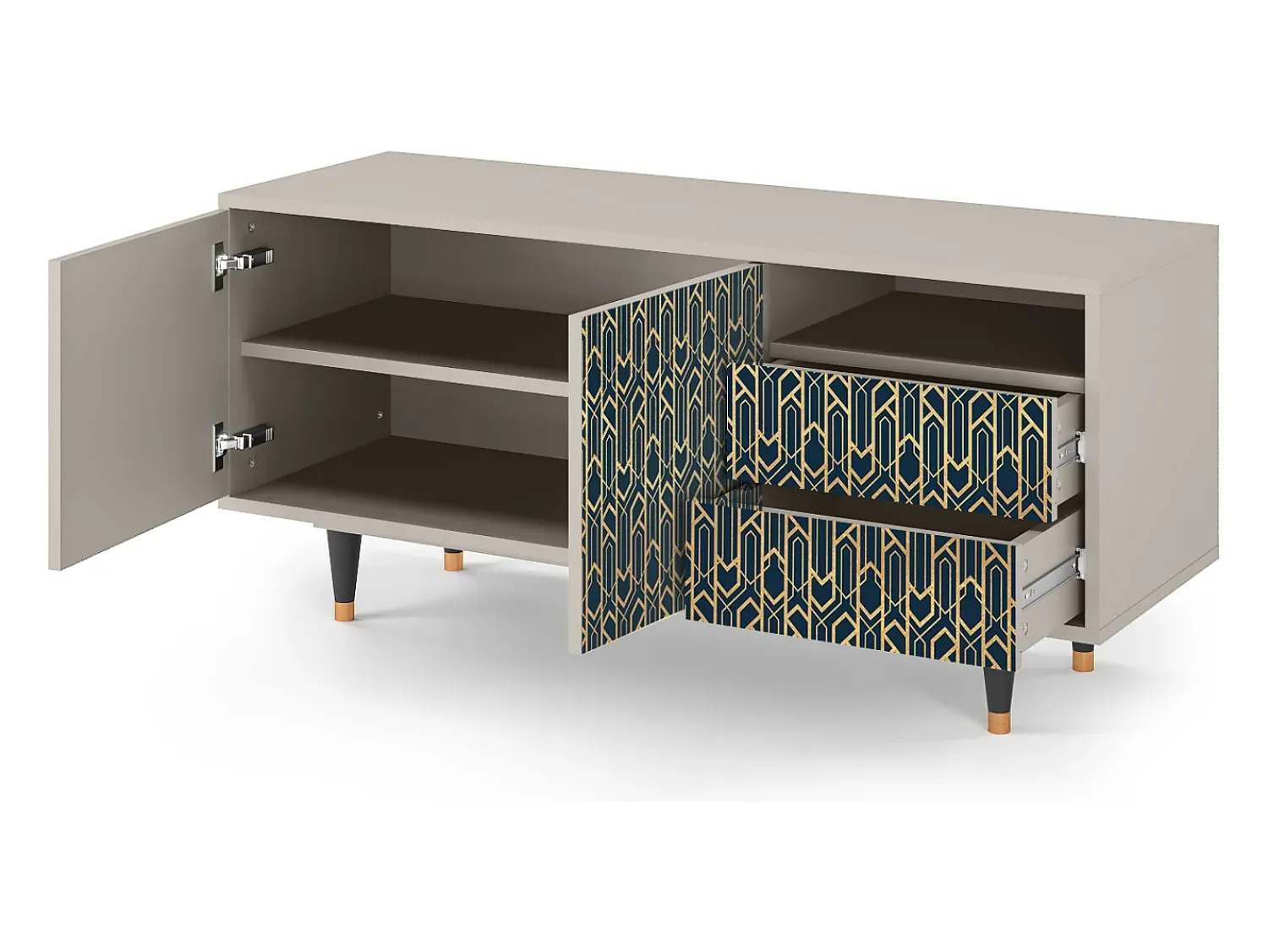 New Mueble de TV - 125х56х41 cm - T7 - Golden Empire, Areia Bege