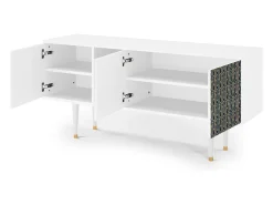 Mueble de TV - 150х69х41 cm - T5 - Golden Empire, Branco Bege
