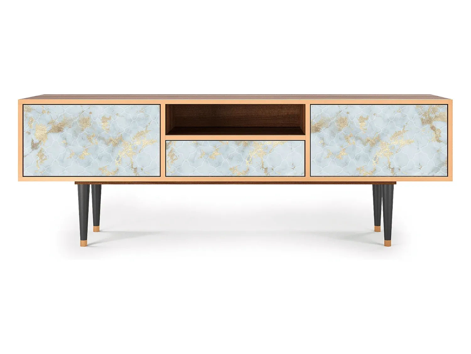 Mueble de TV - 170х59х41 cm - T6 - Golden Waves, Nogueira Castanho