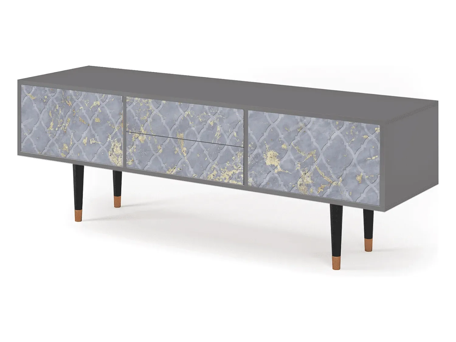 Hot Mueble de TV - 170х59х48 cm - T4 - Golden Smoke, Cinza Cinzento