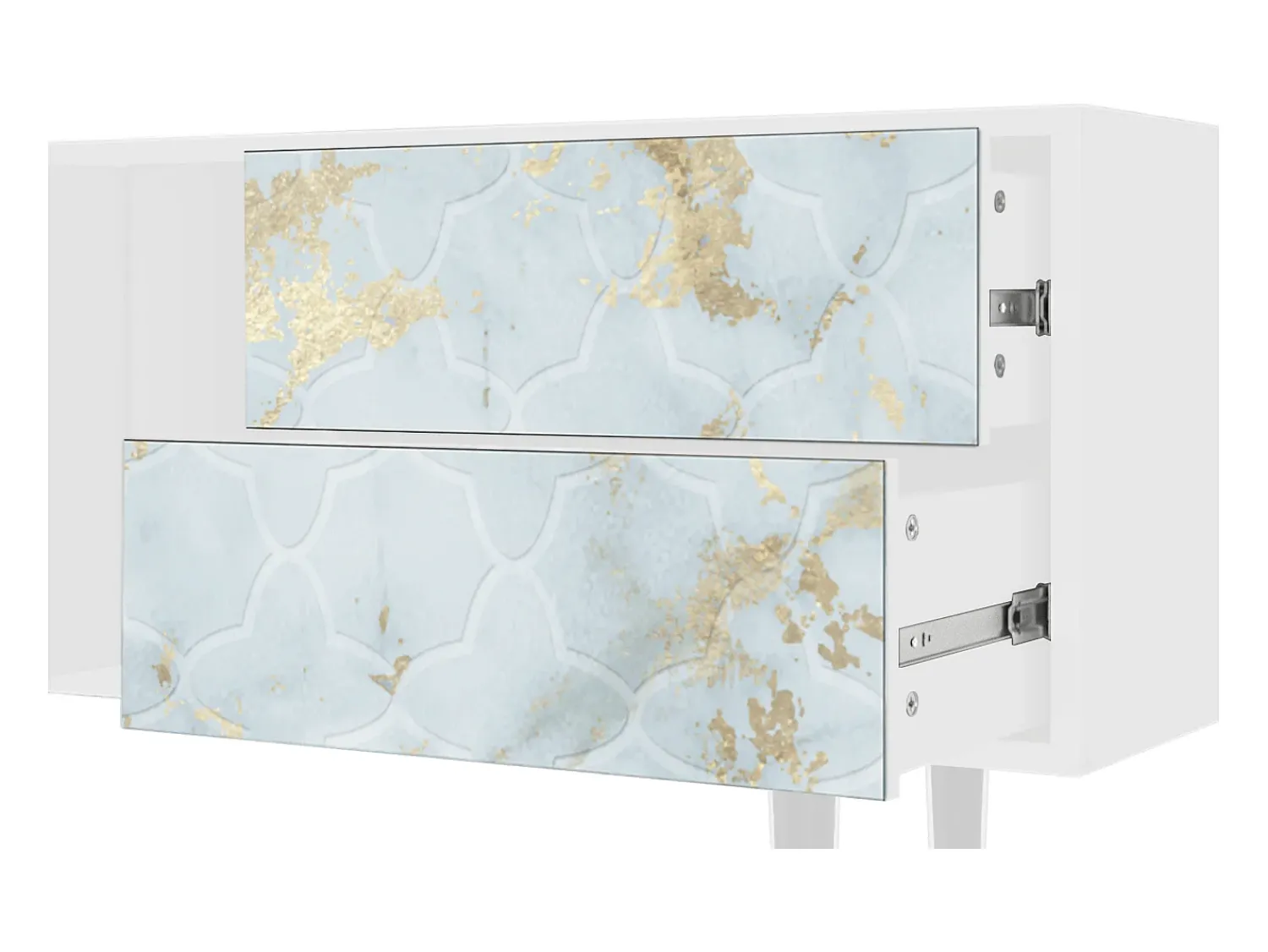 Mueble de TV - 170х69х48 cm - T1 - Golden Waves, Branco^ Móvel De Tv