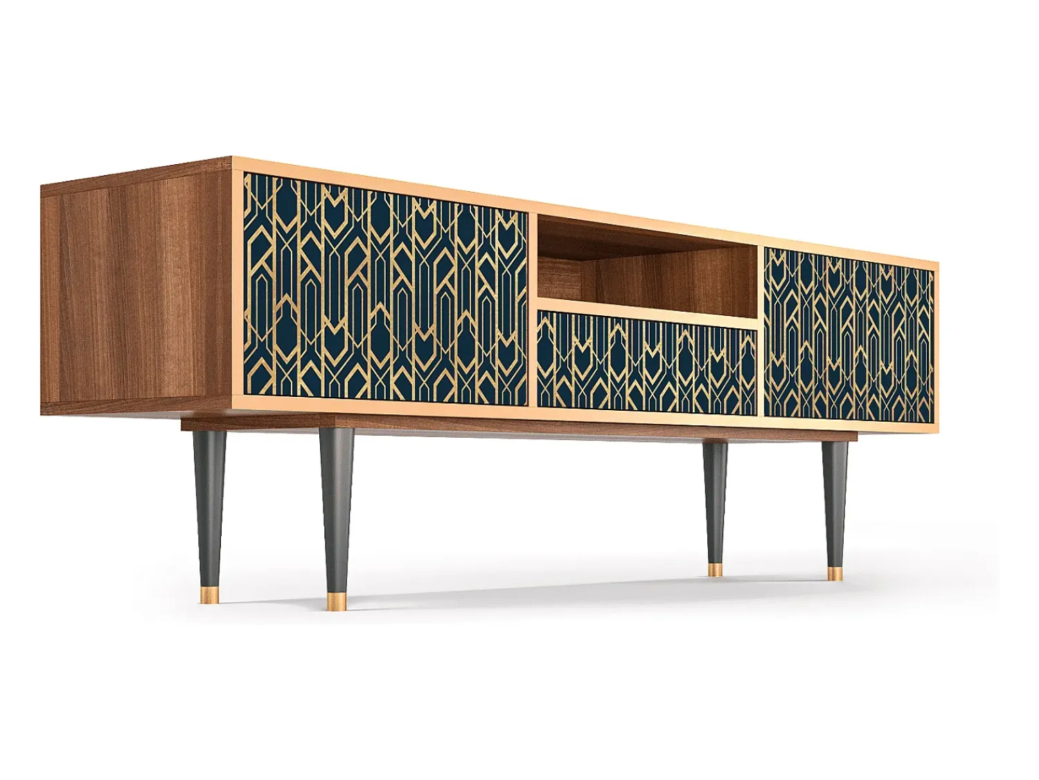 Clearance Mueble de TV - 170х59х41 cm - T6 - Golden Empire, Nogueira Castanho