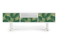 Mueble de TV - 170х59х41 cm - T6 - Gold Ginkgo, Branco^ Móvel De Tv