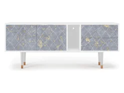 Mueble de TV - 170х69х48 cm - T1 - Golden Smoke, Branco^ Móvel De Tv