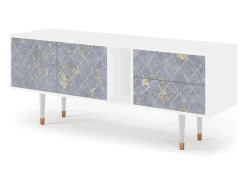 Mueble de TV - 170х69х48 cm - T1 - Golden Smoke, Branco^ Móvel De Tv