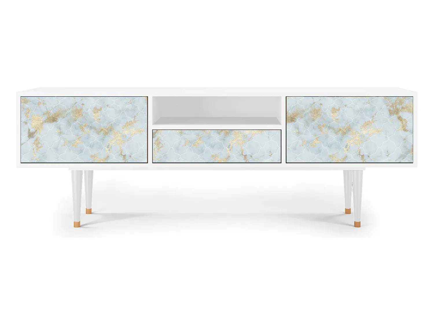 Móvel De Tv| Mueble de TV - 170х59х41 cm - T6 - Golden Waves, Branco Bege
