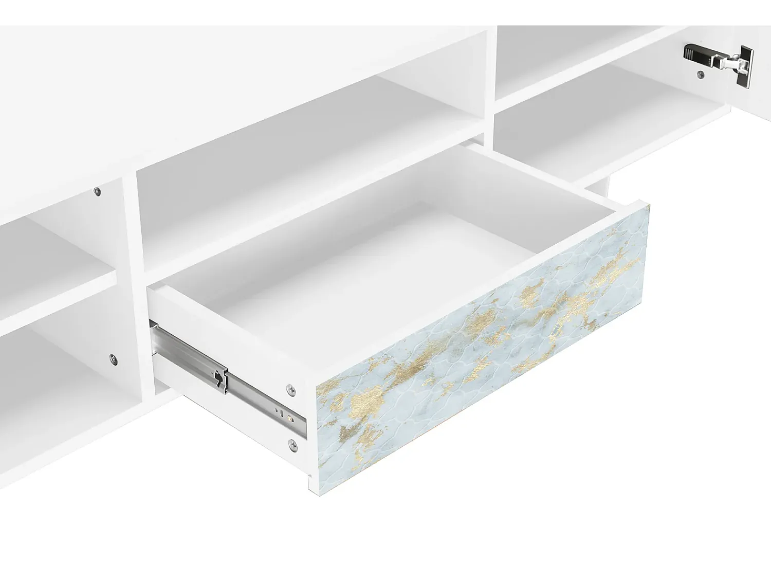 Móvel De Tv| Mueble de TV - 170х59х41 cm - T6 - Golden Waves, Branco Bege