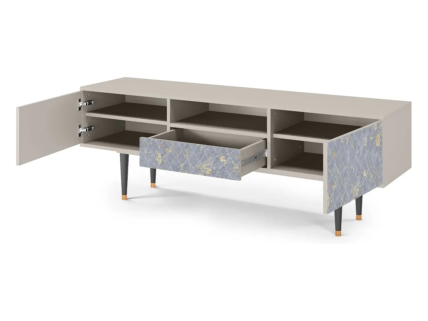 Móvel De Tv| Mueble de TV - 170х59х41 cm - T6 - Golden Smoke, Areia Bege