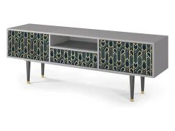 Móvel De Tv| Mueble de TV - 170х59х41 cm - T6 - Golden Empire, Cinza Cinzento