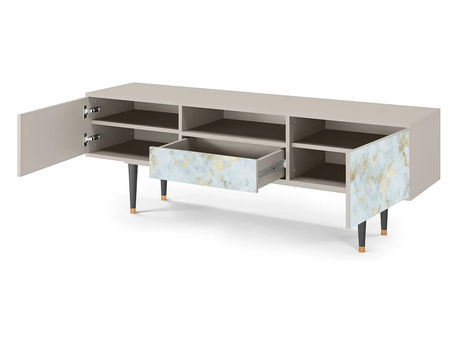 Móvel De Tv| Mueble de TV - 170х59х41 cm - T6 - Golden Waves, Areia Bege