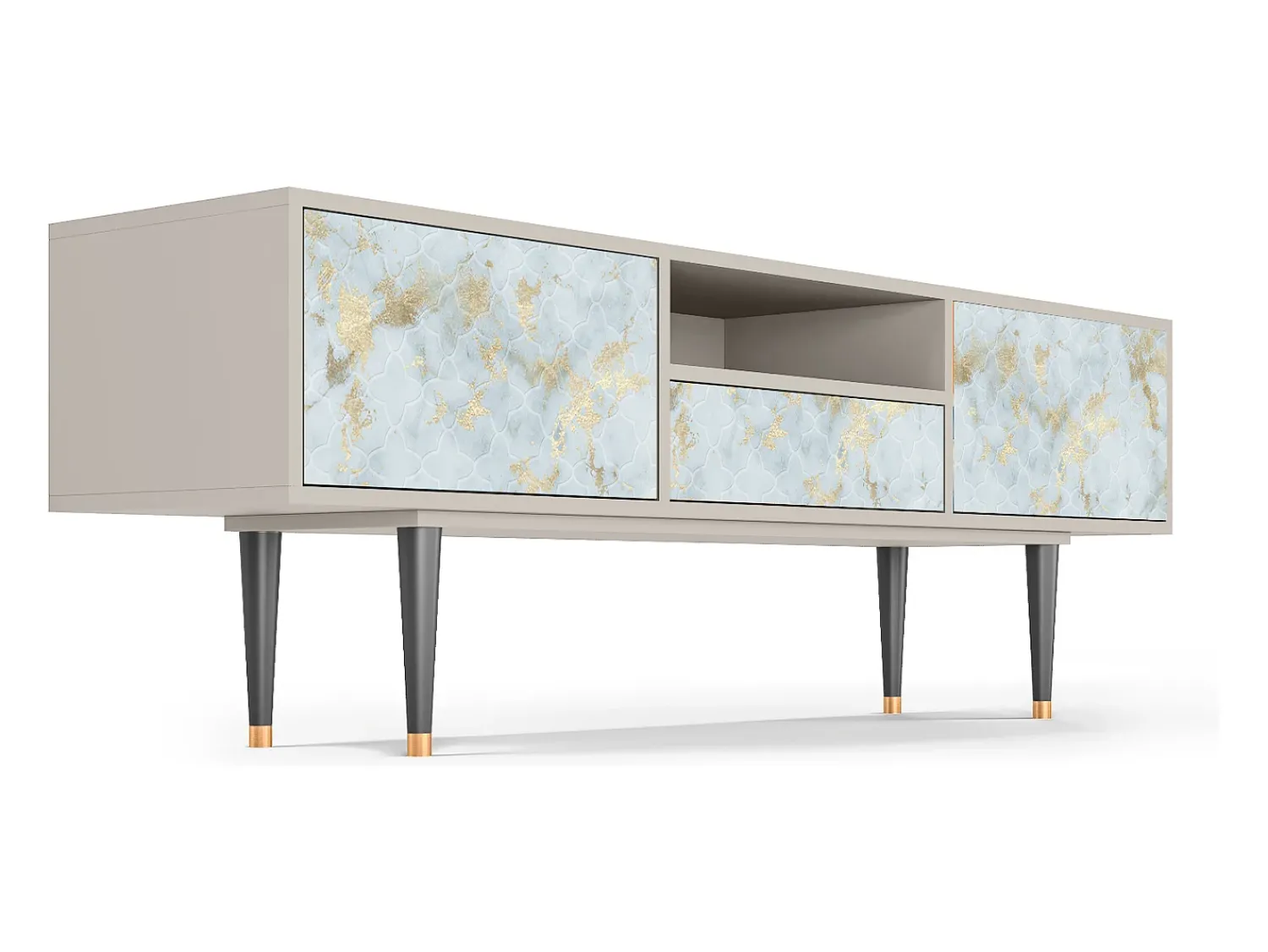Móvel De Tv| Mueble de TV - 170х59х41 cm - T6 - Golden Waves, Areia Bege