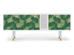 Móvel De Tv* Mueble de TV - 170х69х48 cm - T1 - Gold Ginkgo, Branco Bege