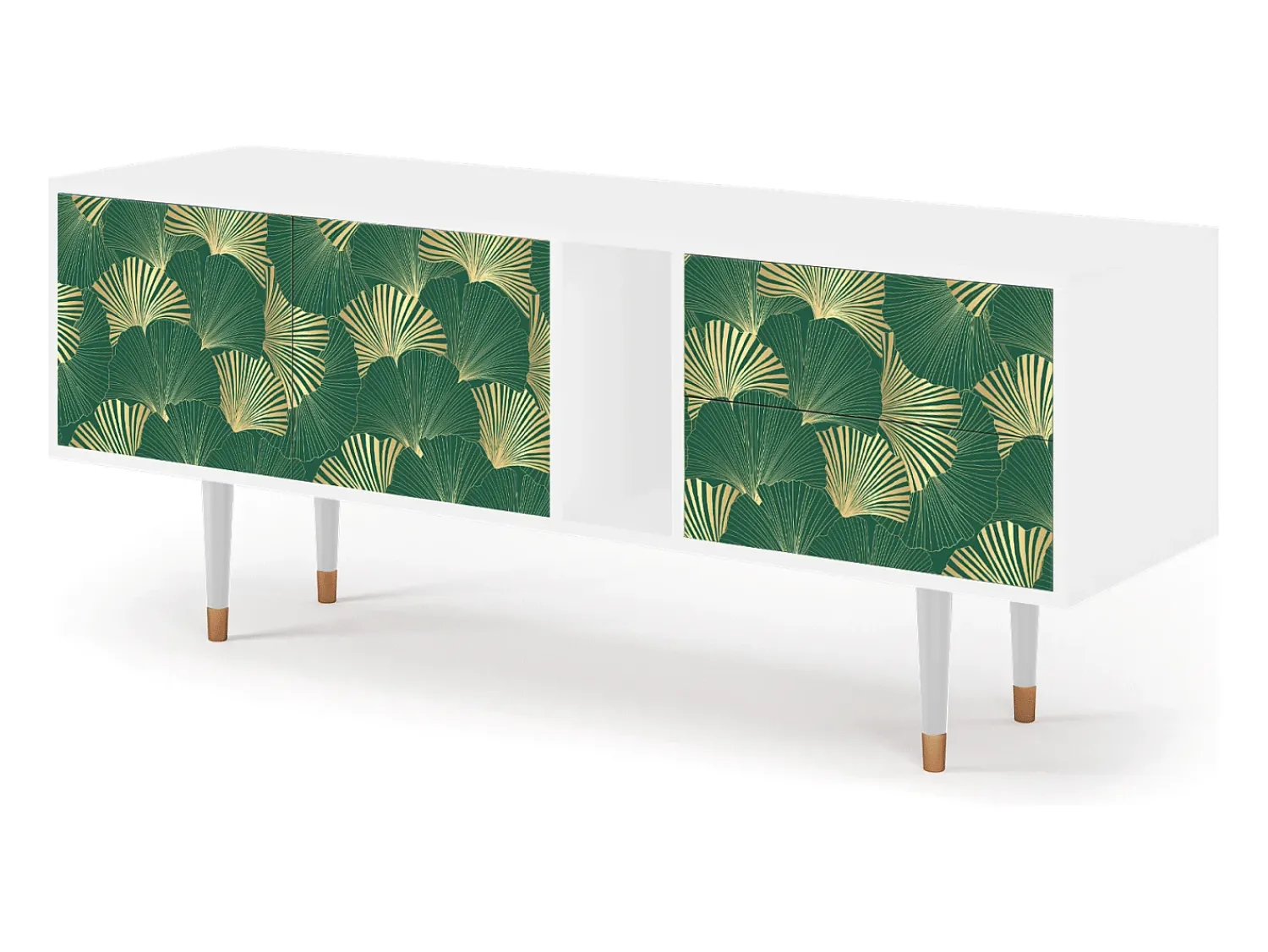Móvel De Tv* Mueble de TV - 170х69х48 cm - T1 - Gold Ginkgo, Branco Bege