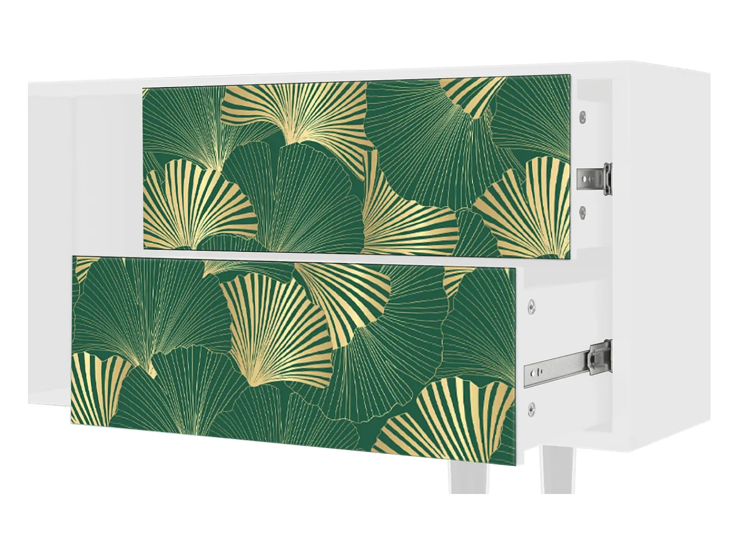 Móvel De Tv* Mueble de TV - 170х69х48 cm - T1 - Gold Ginkgo, Branco Bege