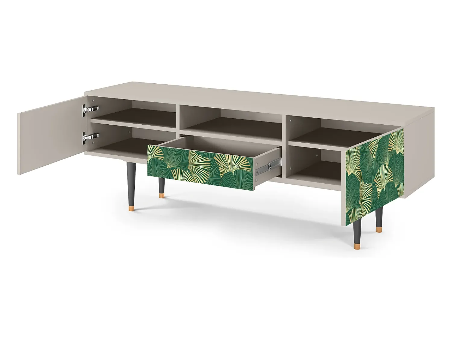 Clearance Mueble de TV - 170х59х41 cm - T6 - Gold Ginkgo, Areia Bege