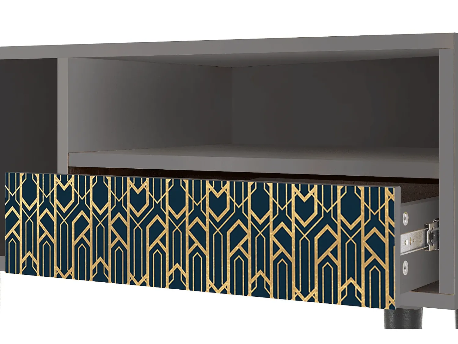 Discount Mueble de TV - 115х59х48 cm - T3 - Golden Empire, Cinza Cinzento