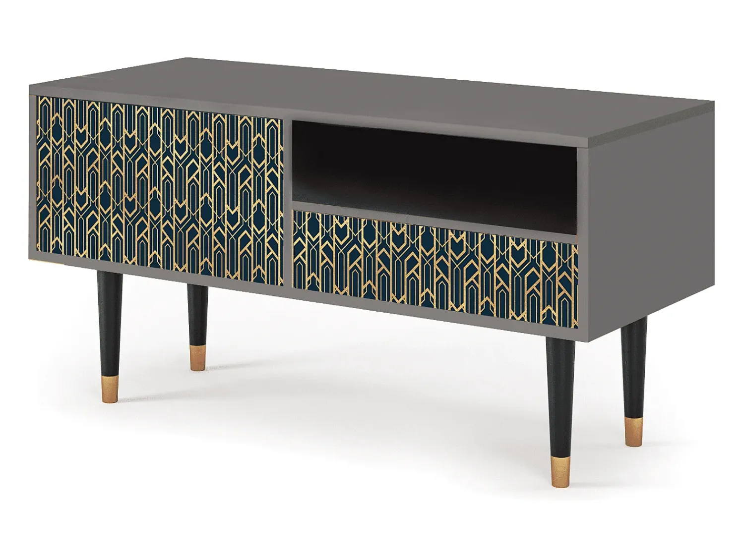 Discount Mueble de TV - 115х59х48 cm - T3 - Golden Empire, Cinza Cinzento