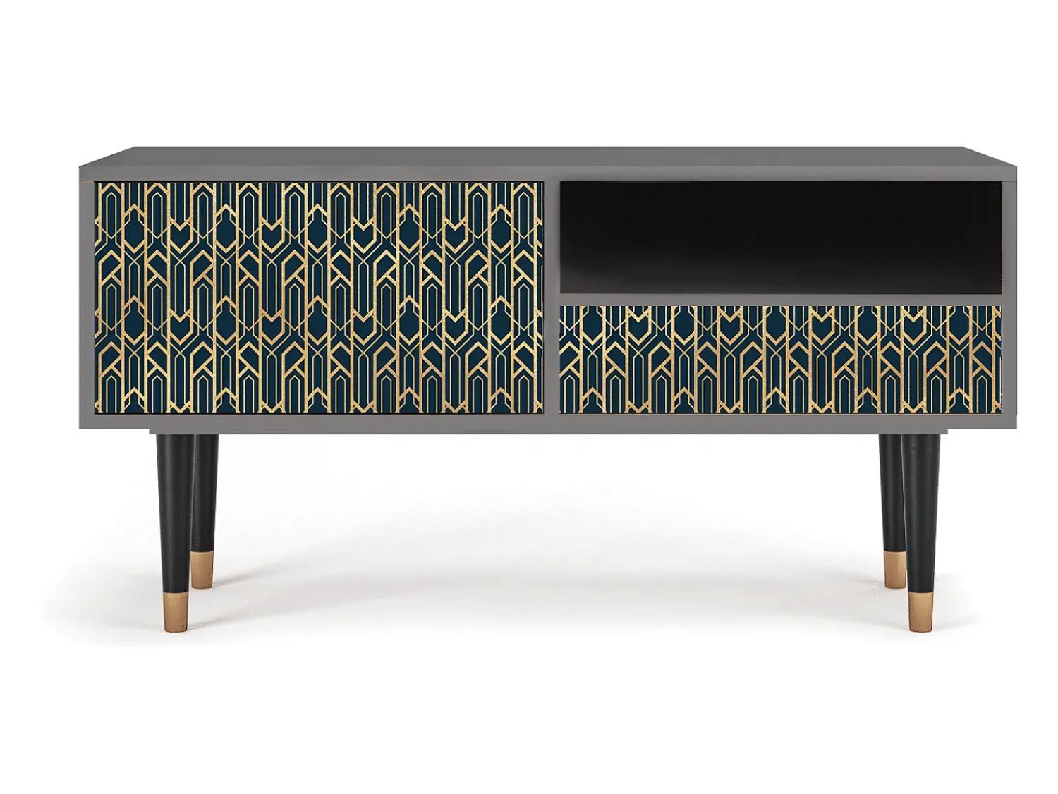Discount Mueble de TV - 115х59х48 cm - T3 - Golden Empire, Cinza Cinzento