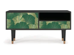 Móvel De Tv| Mueble de TV - 115х59х48 cm - T3 - Gold Ginkgo, Antracite Cinza antracite