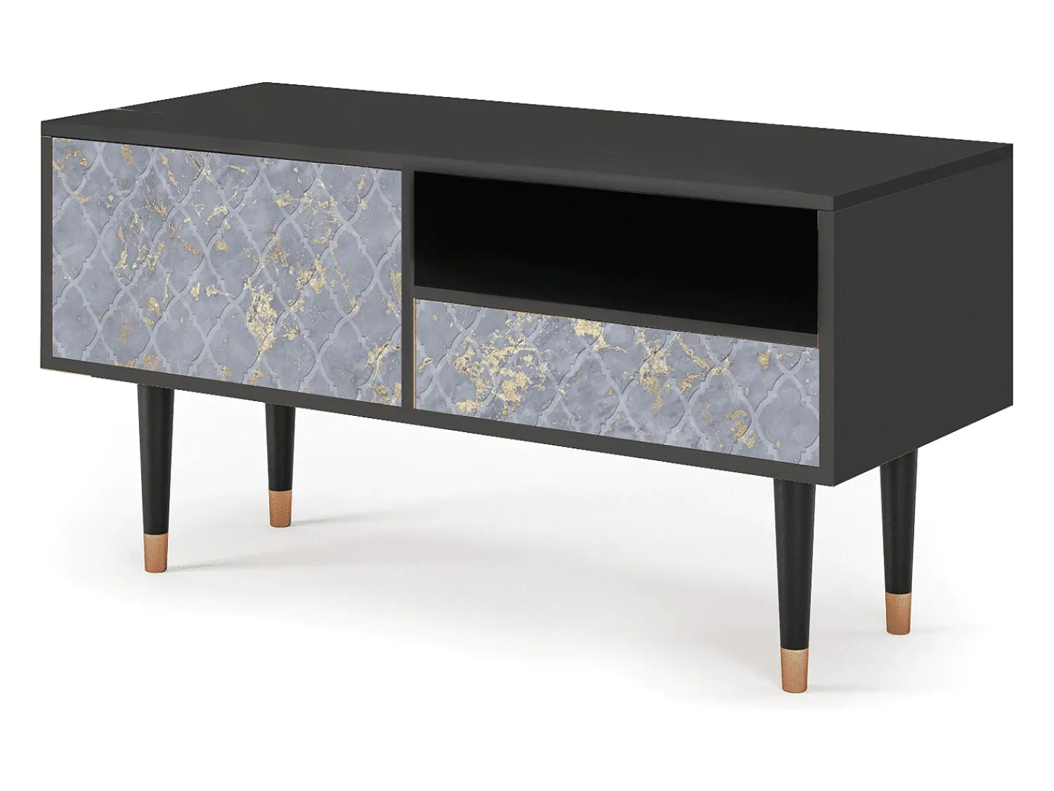 Clearance Mueble de TV - 115х59х48 cm - T3 - Golden Smoke, Antracite Cinza antracite