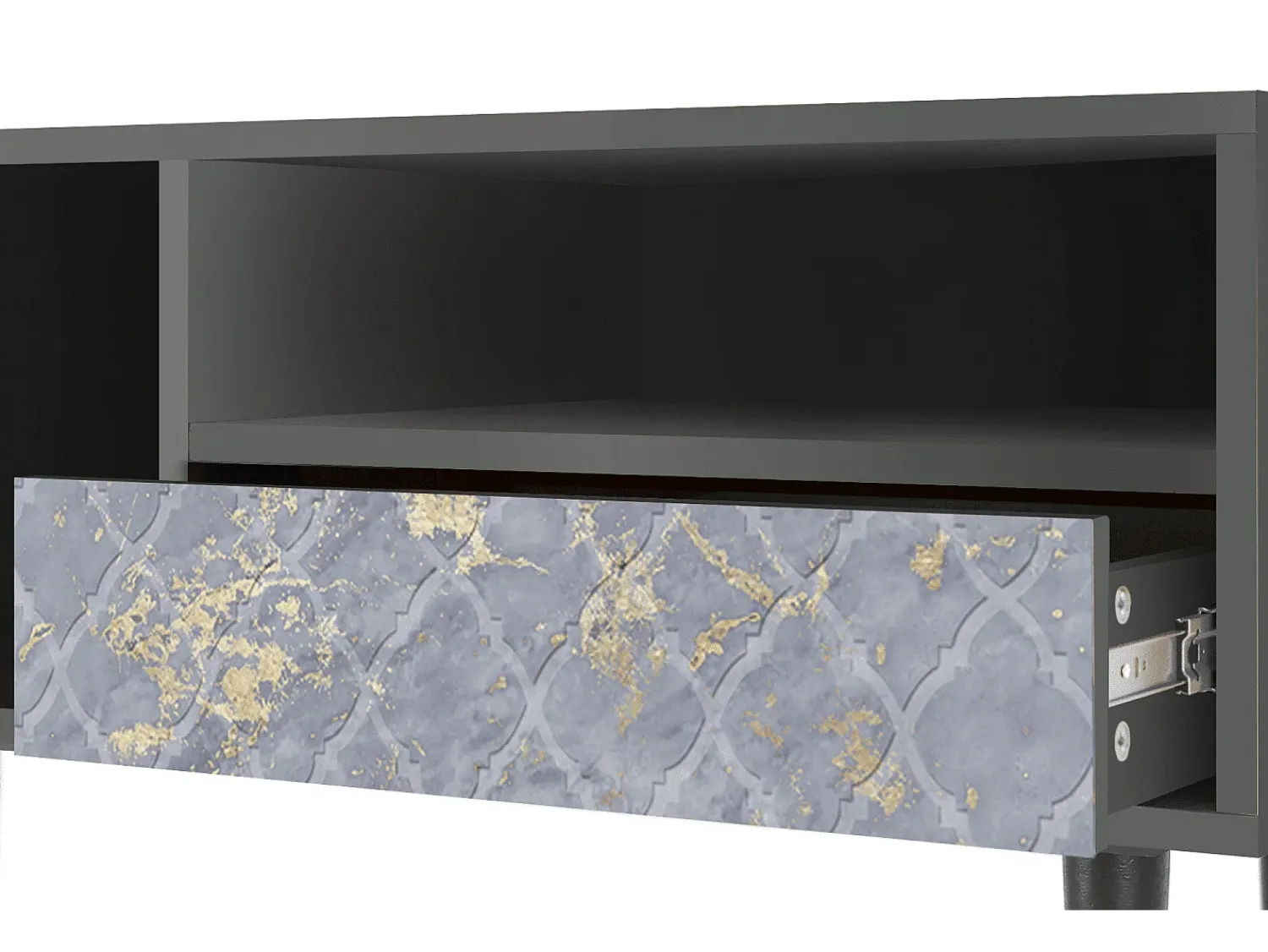 Clearance Mueble de TV - 115х59х48 cm - T3 - Golden Smoke, Antracite Cinza antracite