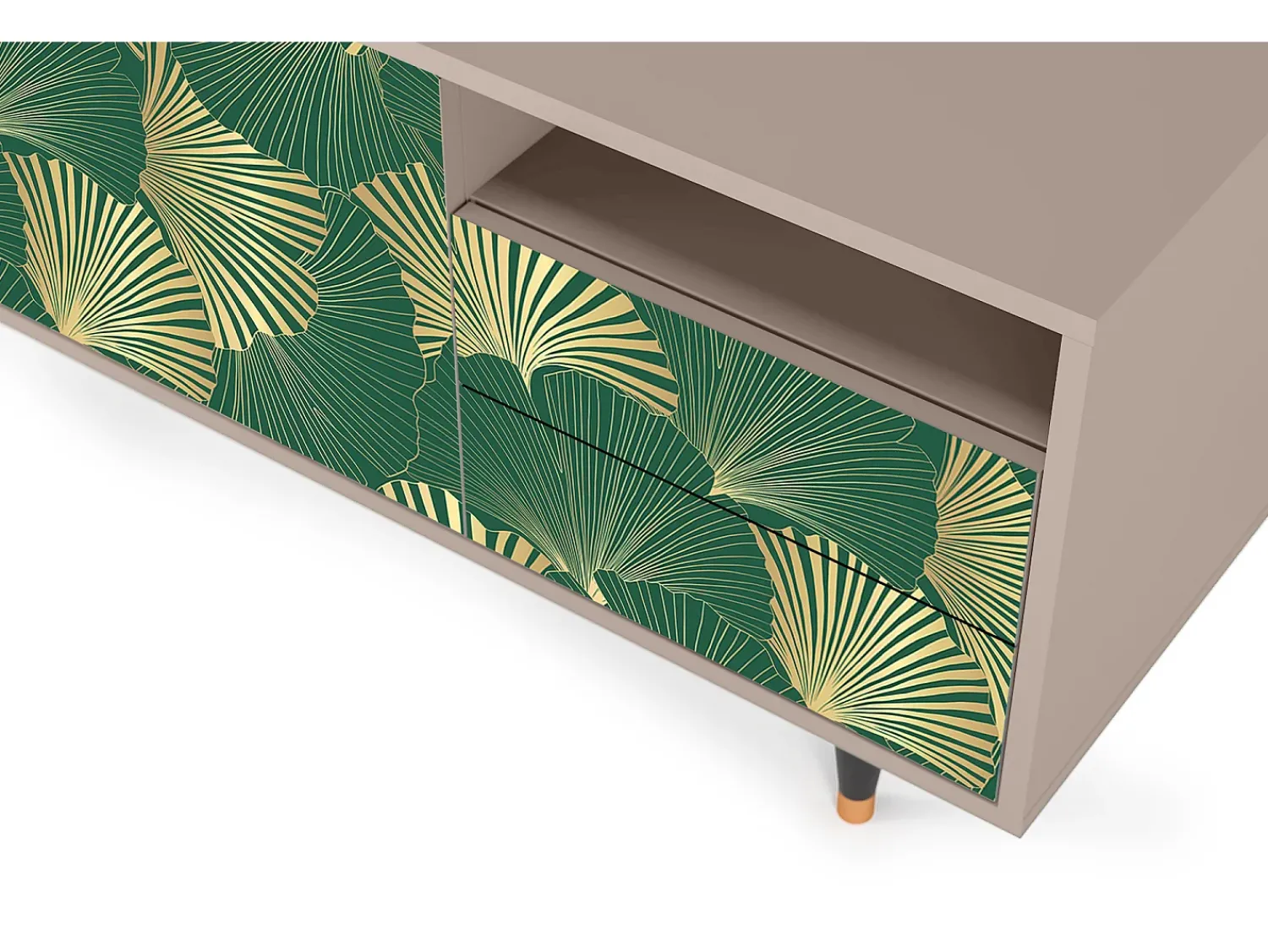 Móvel De Tv| Mueble de TV - 125х56х41 cm - T7 - Gold Ginkgo, Latte Bege