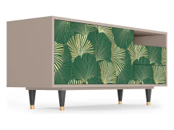 Móvel De Tv| Mueble de TV - 125х56х41 cm - T7 - Gold Ginkgo, Latte Bege