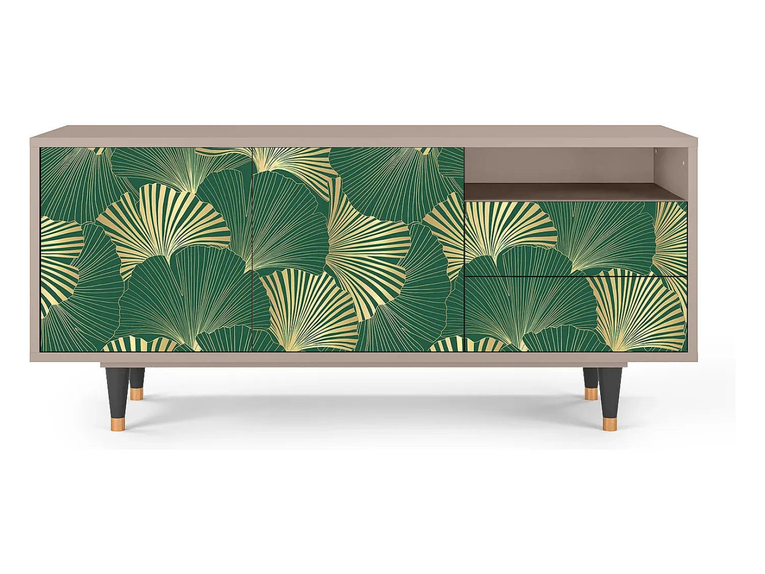 Móvel De Tv| Mueble de TV - 125х56х41 cm - T7 - Gold Ginkgo, Latte Bege