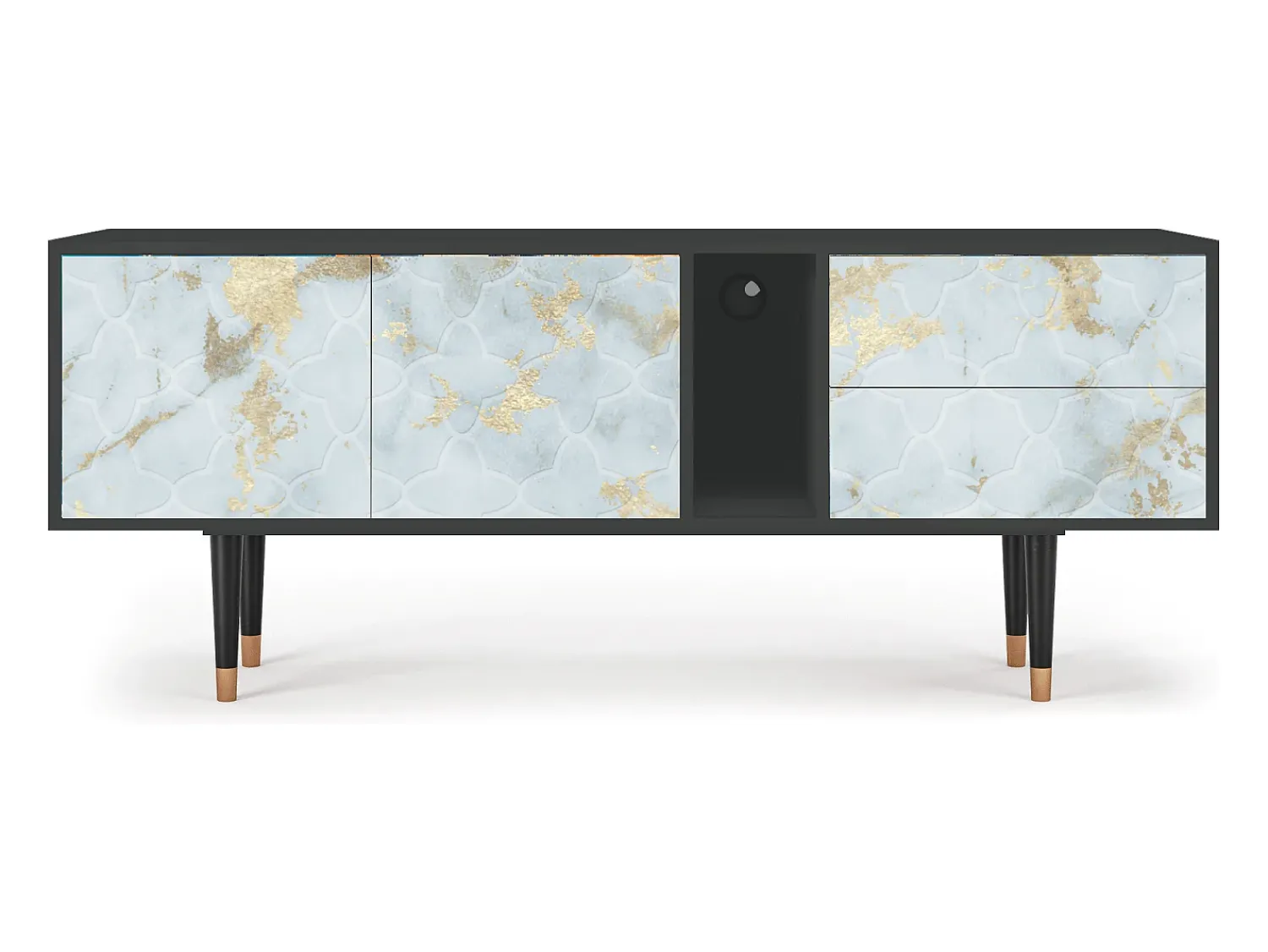 Móvel De Tv* Mueble de TV - 170х69х48 cm - T1 - Golden Waves, Antracite Cinza antracite