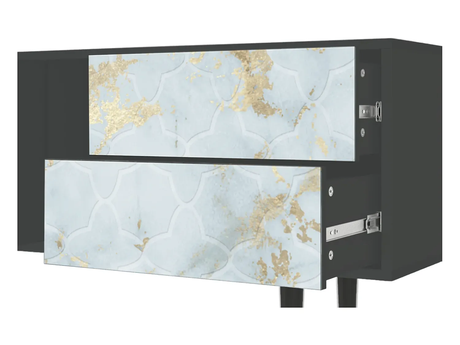 Móvel De Tv* Mueble de TV - 170х69х48 cm - T1 - Golden Waves, Antracite Cinza antracite