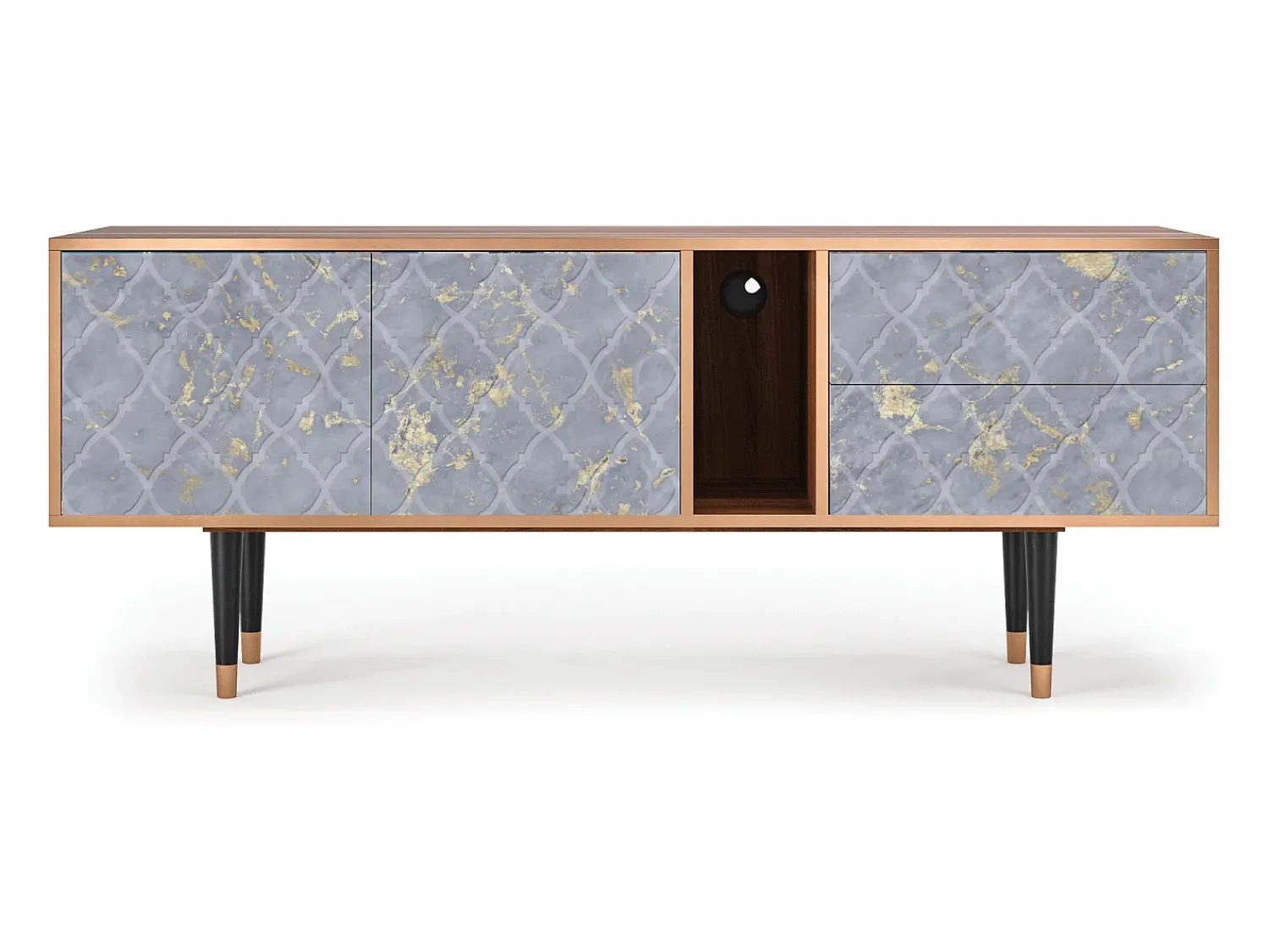 Móvel De Tv| Mueble de TV - 170х69х48 cm - T1 - Golden Smoke, Nogueira Castanho