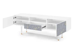 Móvel De Tv* Mueble de TV - 170х59х41 cm - T6 - Golden Smoke, Branco Bege