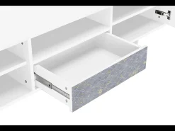 Móvel De Tv* Mueble de TV - 170х59х41 cm - T6 - Golden Smoke, Branco Bege