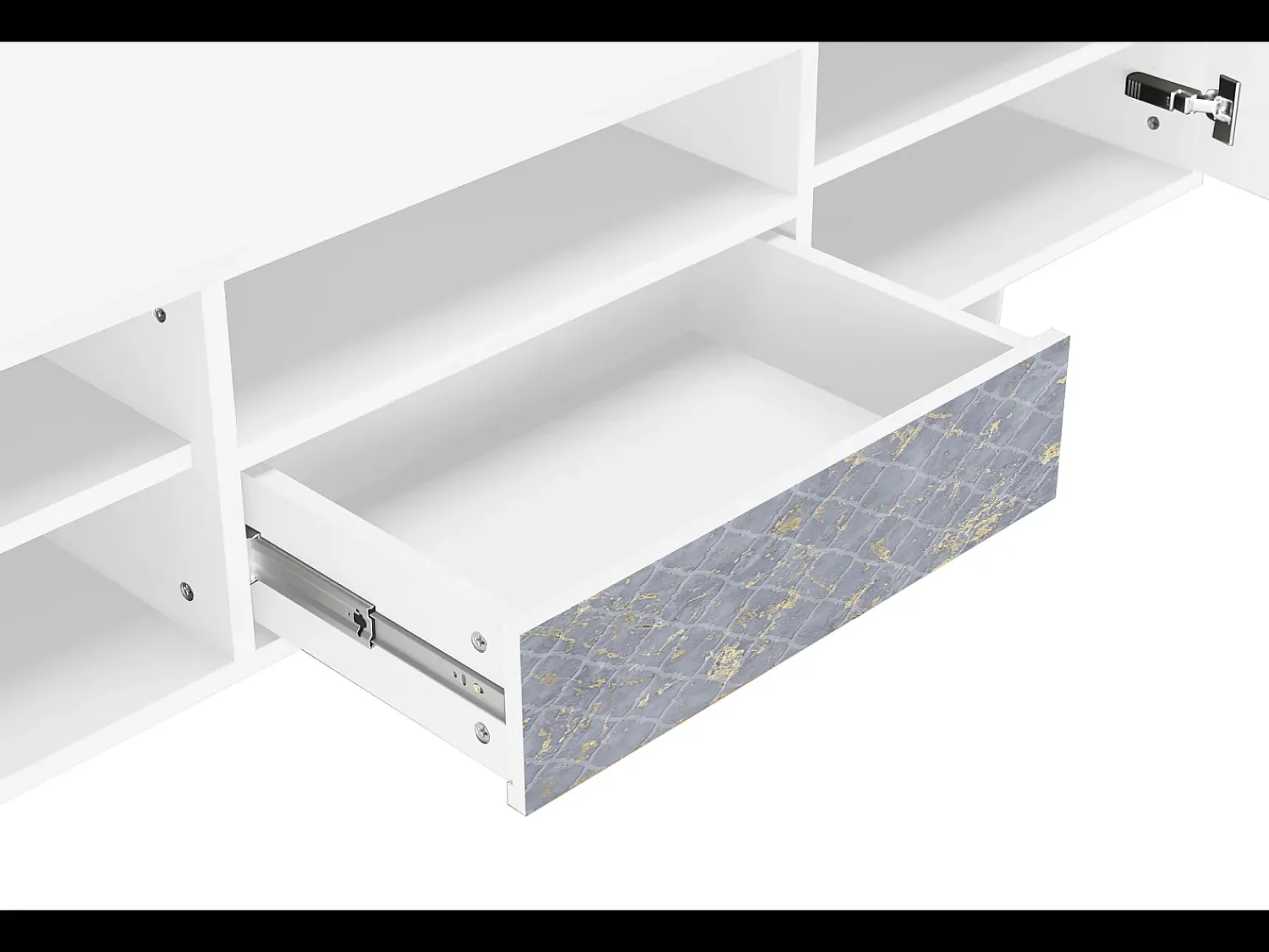 Móvel De Tv* Mueble de TV - 170х59х41 cm - T6 - Golden Smoke, Branco Bege