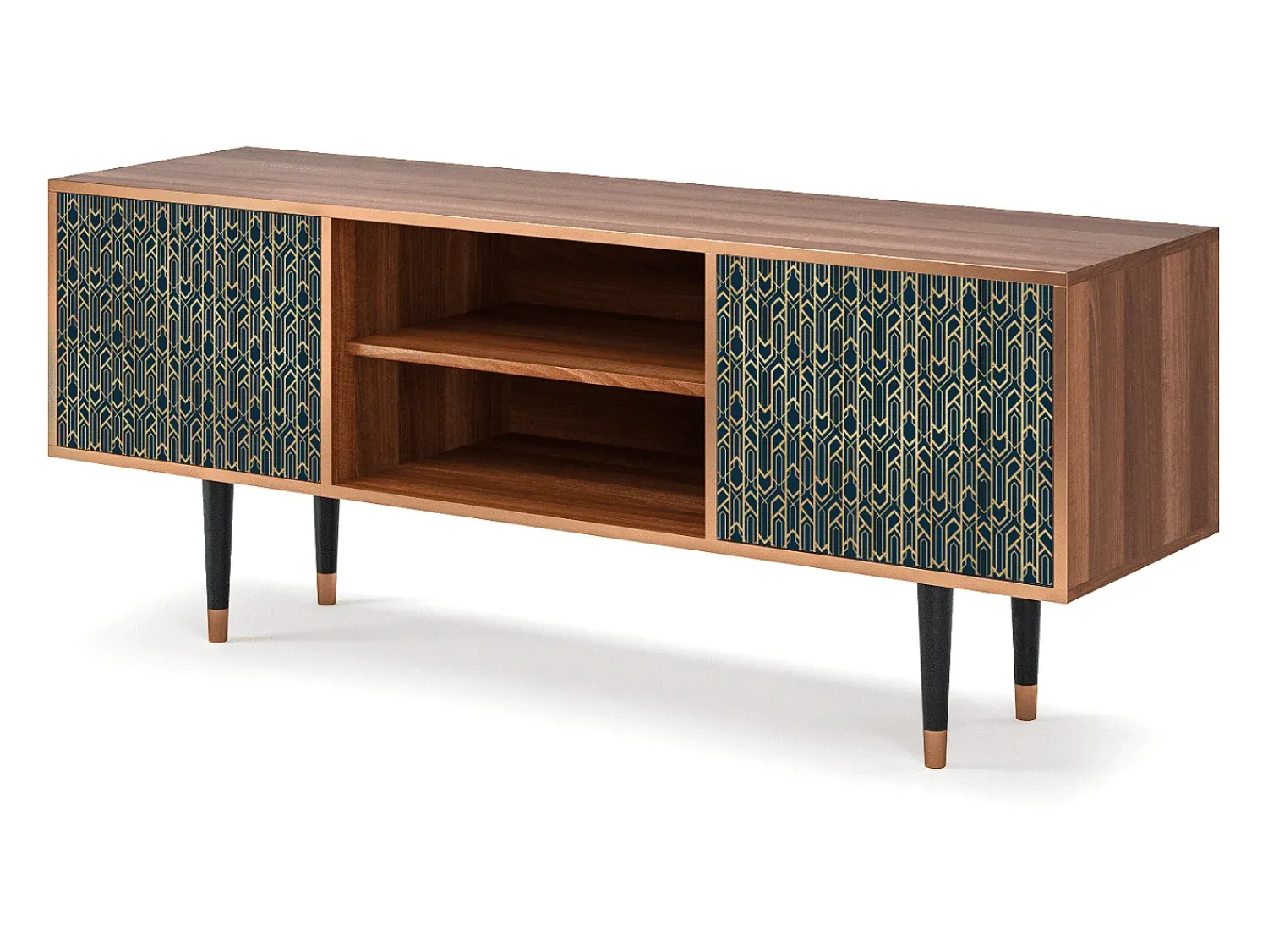 Mueble de TV - 170х69х48 cm - T2 - Golden Empire, Nogueira^ Móvel De Tv