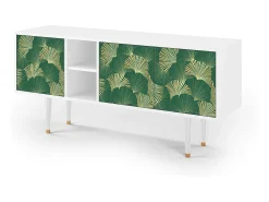 Móvel De Tv| Mueble de TV - 150х69х41 cm - T5 - Gold Ginkgo, Branco Bege