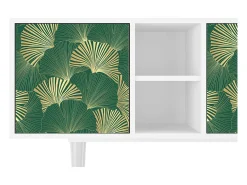 Móvel De Tv| Mueble de TV - 150х69х41 cm - T5 - Gold Ginkgo, Branco Bege
