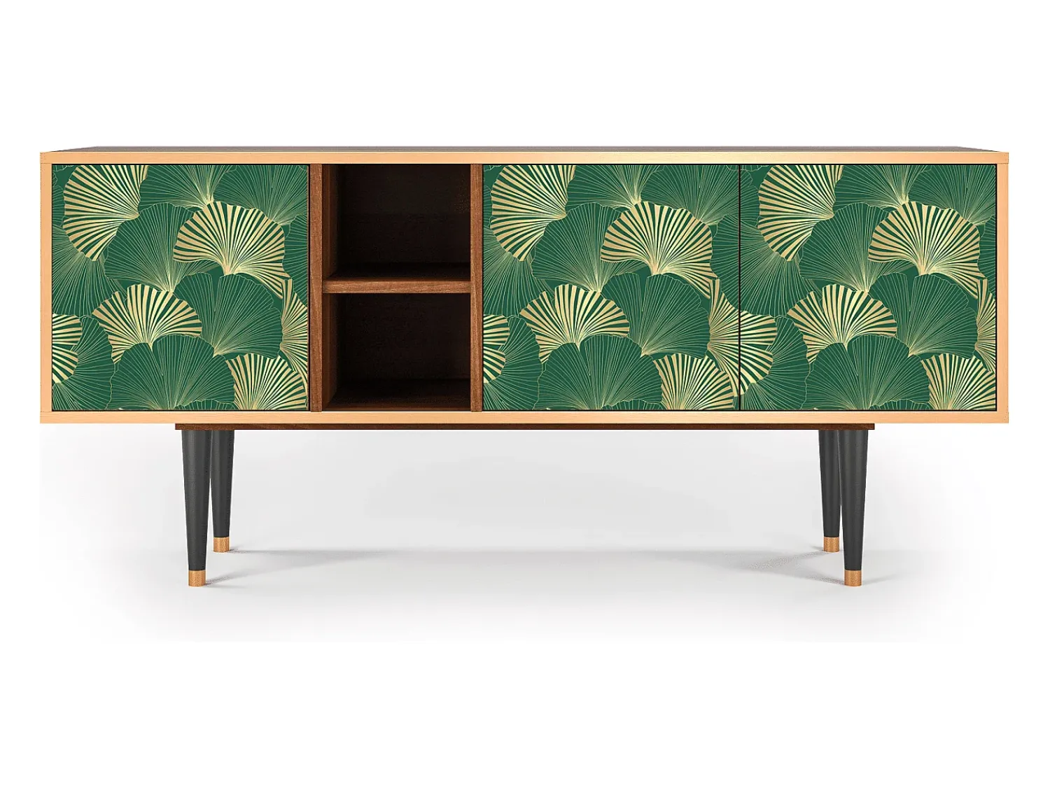 Móvel De Tv* Mueble de TV - 150х69х41 cm - T5 - Gold Ginkgo, Nogueira Castanho