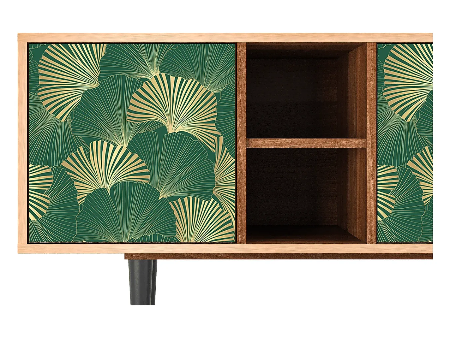 Móvel De Tv* Mueble de TV - 150х69х41 cm - T5 - Gold Ginkgo, Nogueira Castanho