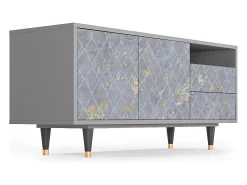 Hot Mueble de TV - 125х56х41 cm - T7 - Golden Smoke, Cinza Cinzento