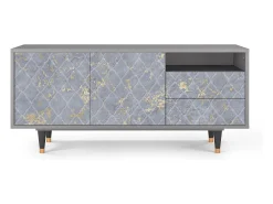 Hot Mueble de TV - 125х56х41 cm - T7 - Golden Smoke, Cinza Cinzento